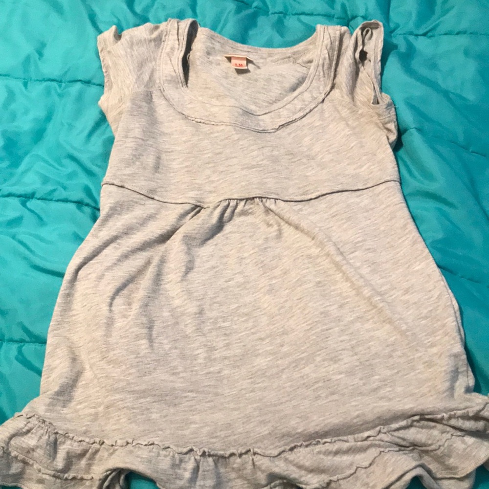 Grey frilled Mossimo tunic